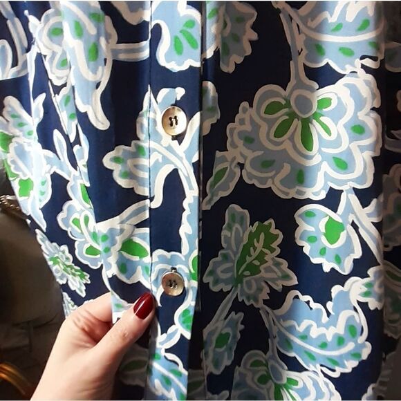 Zara Navy and White Floral Maxi Dress - Picture 15 of 15